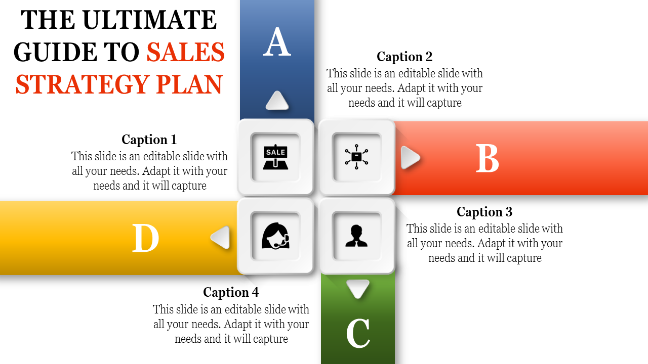 Free - Sales Strategy Plan Slide Template Presentation-Four Cube